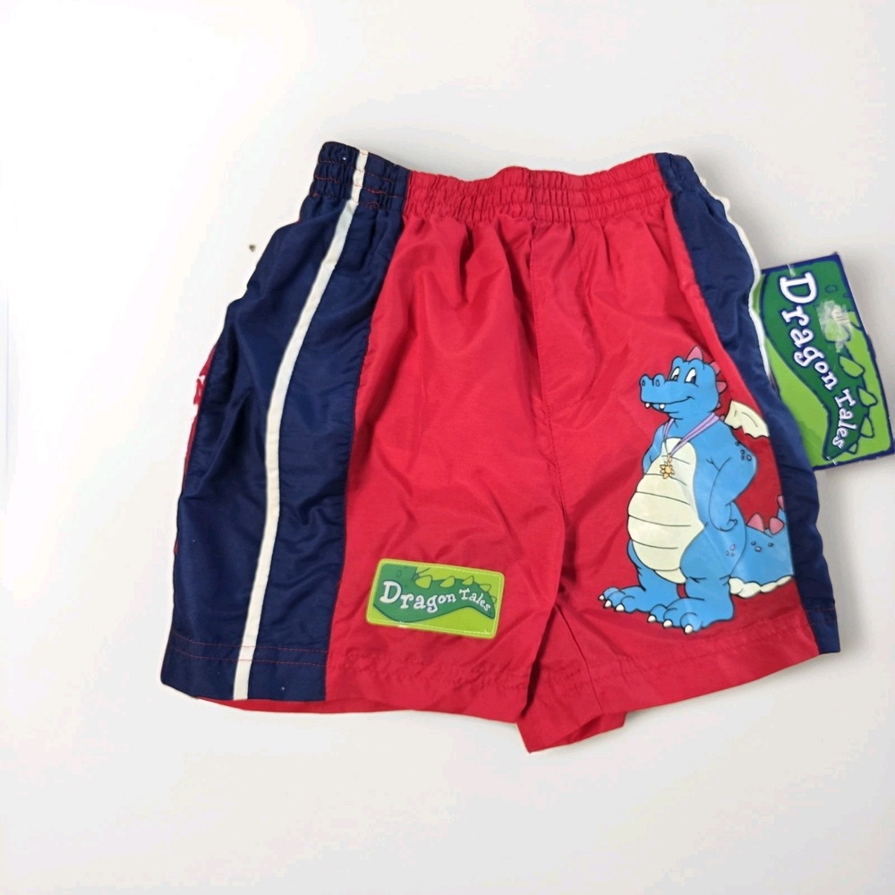 Vintage 2001 Dragon Tales Swim Trunks 3T NWT Y2K PBS Kids Ord Sesame Workshop